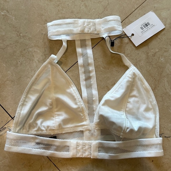 White choker mesh high waisted bikini set- New With Tags - Picture 4 of 10